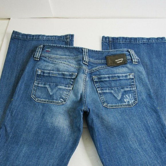 DIESEL Medium Wash LAMBRY Button Fly Blue Flare Jeans Size 29" x 34" x 8.5" Rise - Picture 4 of 7